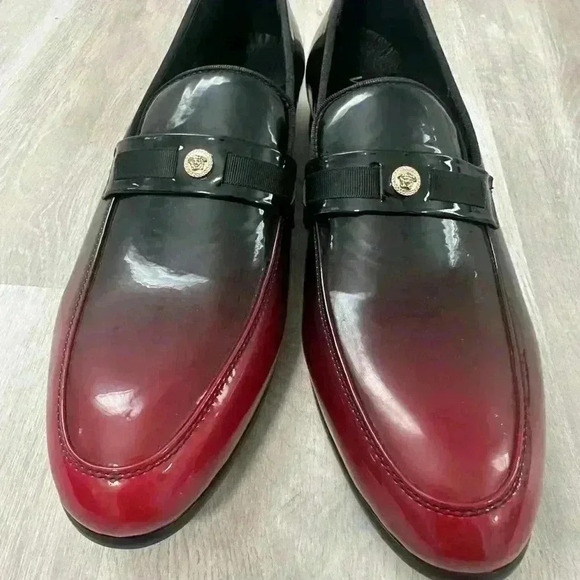 Versace Red & Black Leather Men\'s Made In Italy Size 10 main image 14